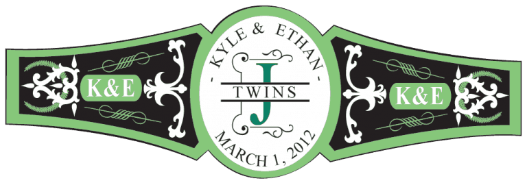 Baby Twins Cigar Band Template 05