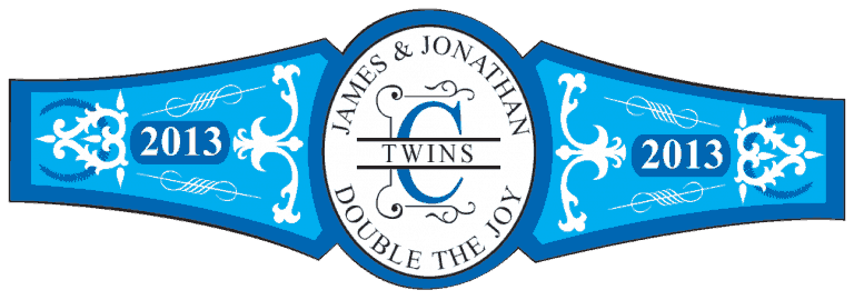 Baby Twins Cigar Band Template 07